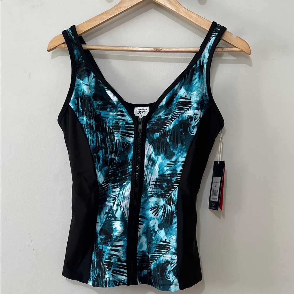 Reebok Sporty Zipper Tankini Top